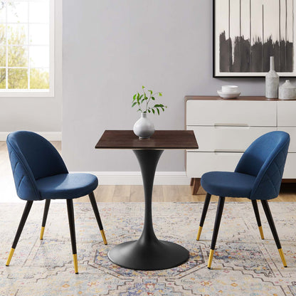 Lippa 24" Wood Square Dining Table, Wood, Black Dark Brown, 20645