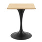 Lippa 24" Wood Square Dining Table, Wood, Balck Brown Natural, 20646