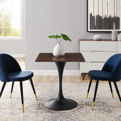 Lippa 28" Wood Square Dining Table, Wood, Black Dark Brown, 20647