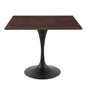 Lippa 36" Wood Square Dining Table, Wood, Black Dark Brown, 20649