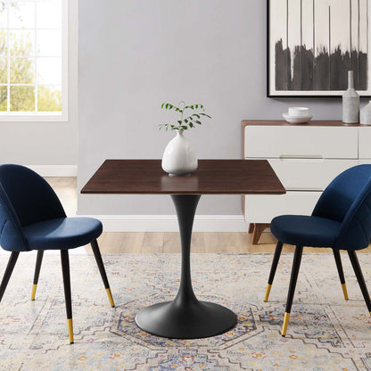 Lippa 36" Wood Square Dining Table, Wood, Black Dark Brown, 20649