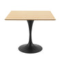 Lippa 36" Wood Square Dining Table, Wood, Balck Brown Natural, 20650