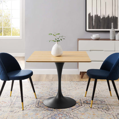 Lippa 36" Wood Square Dining Table, Wood, Balck Brown Natural, 20650
