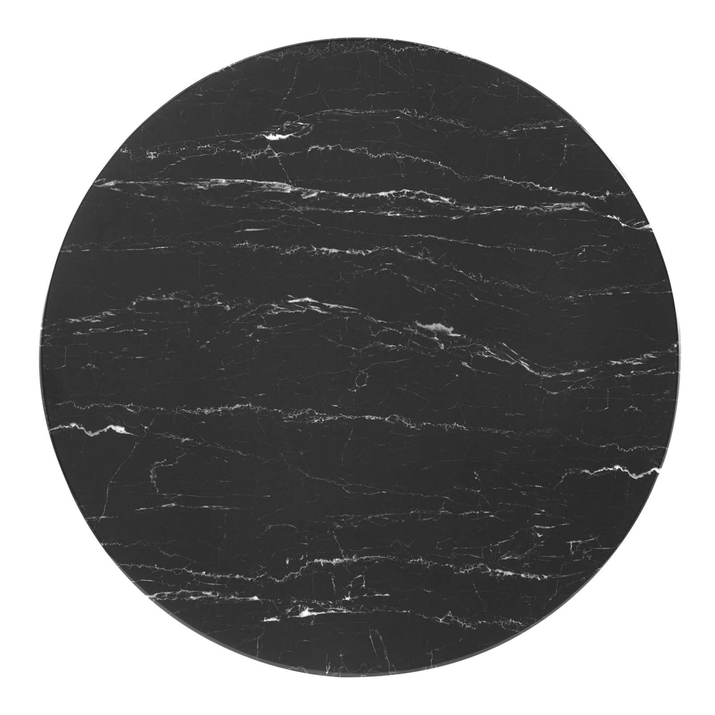 Lippa 36" Artificial Marble Dining Table, Artificial Marble, Metal Steel, Black, 20652