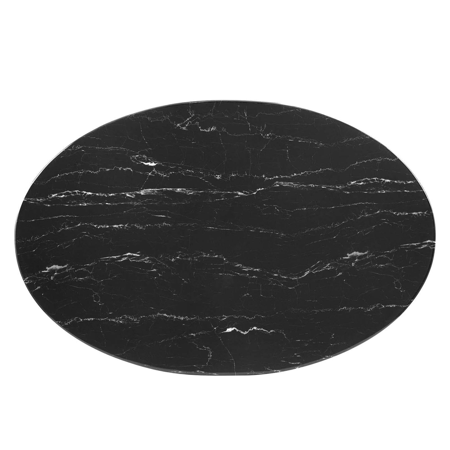 Lippa 42" Artificial Marble Dining Table, Artificial Marble, Metal Steel, Black, 20653