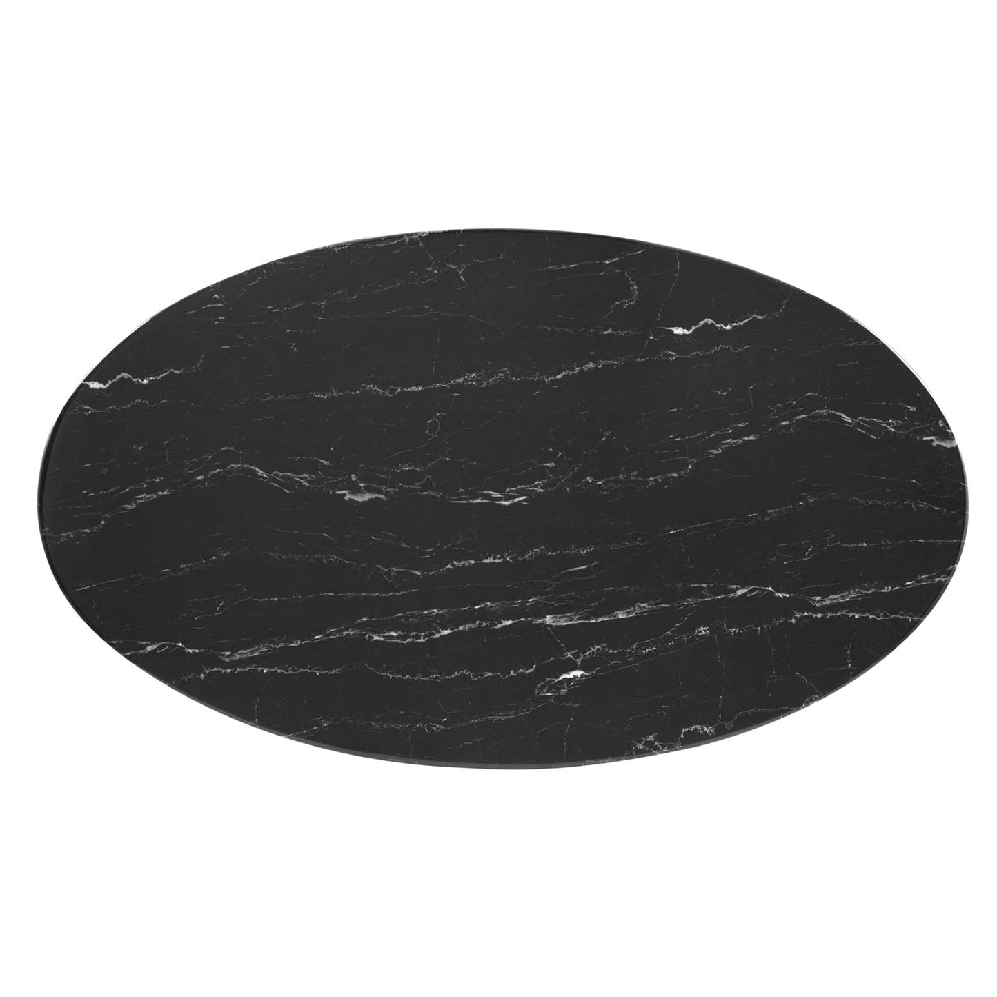Lippa 48" Artificial Marble Dining Table, Artificial Marble, Metal Steel, Black, 20654