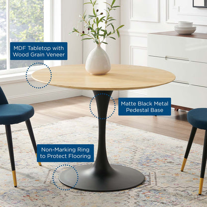 Lippa 40" Wood Dining Table, Wood, Balck Brown Natural, 20656