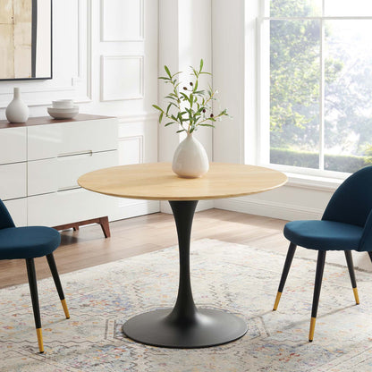 Lippa 40" Wood Dining Table, Wood, Balck Brown Natural, 20656
