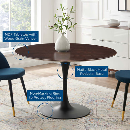 Lippa 47" Wood Dining Table, Wood, Black Dark Brown, 20657
