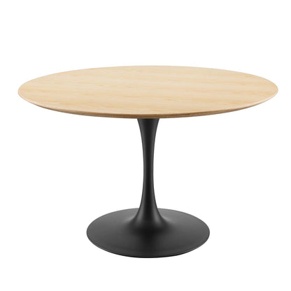 Lippa 47" Wood Dining Table, Wood, Balck Brown Natural, 20658