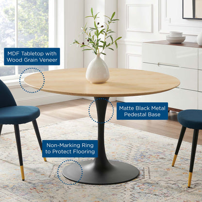 Lippa 47" Wood Dining Table, Wood, Balck Brown Natural, 20658