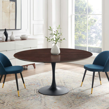 Lippa 60" Wood Dining Table, Wood, Black Dark Brown, 20659