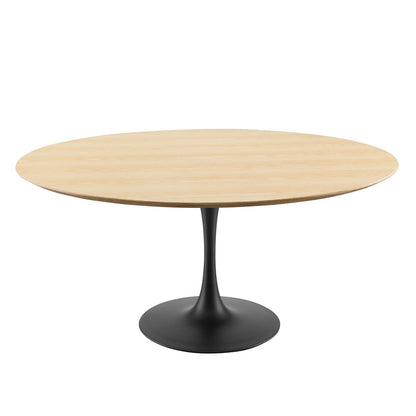 Lippa 60" Wood Dining Table, Wood, Balck Brown Natural, 20660