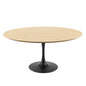 Lippa 60" Wood Dining Table, Wood, Balck Brown Natural, 20660