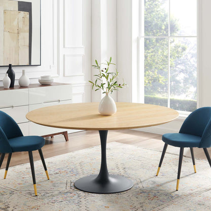 Lippa 60" Wood Dining Table, Wood, Balck Brown Natural, 20660