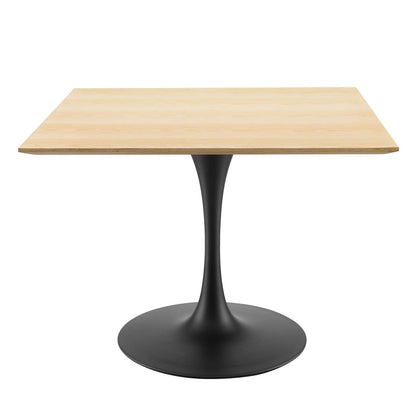 Lippa 40" Wood Square Dining Table, Wood, Balck Brown Natural, 20662