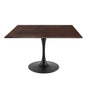 Lippa 47" Wood Square Dining Table, Wood, Black Dark Brown, 20663