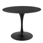 Lippa 40" Artificial Marble Dining Table, Artificial Marble, Metal Steel, Black, 20665
