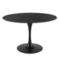 Lippa 47" Artificial Marble Dining Table, Artificial Marble, Metal Steel, Black, 20666