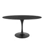 Lippa 60" Artificial Marble Oval Dining Table, Artificial Marble, Metal Steel, Black, 20670