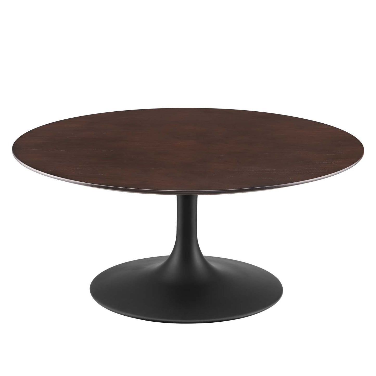 Lippa 36" Wood Coffee Table, Wood, Metal Steel, Black Dark Brown, 20671