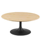 Lippa 36" Wood Coffee Table, Wood, Metal Steel, Balck Brown Natural, 20672