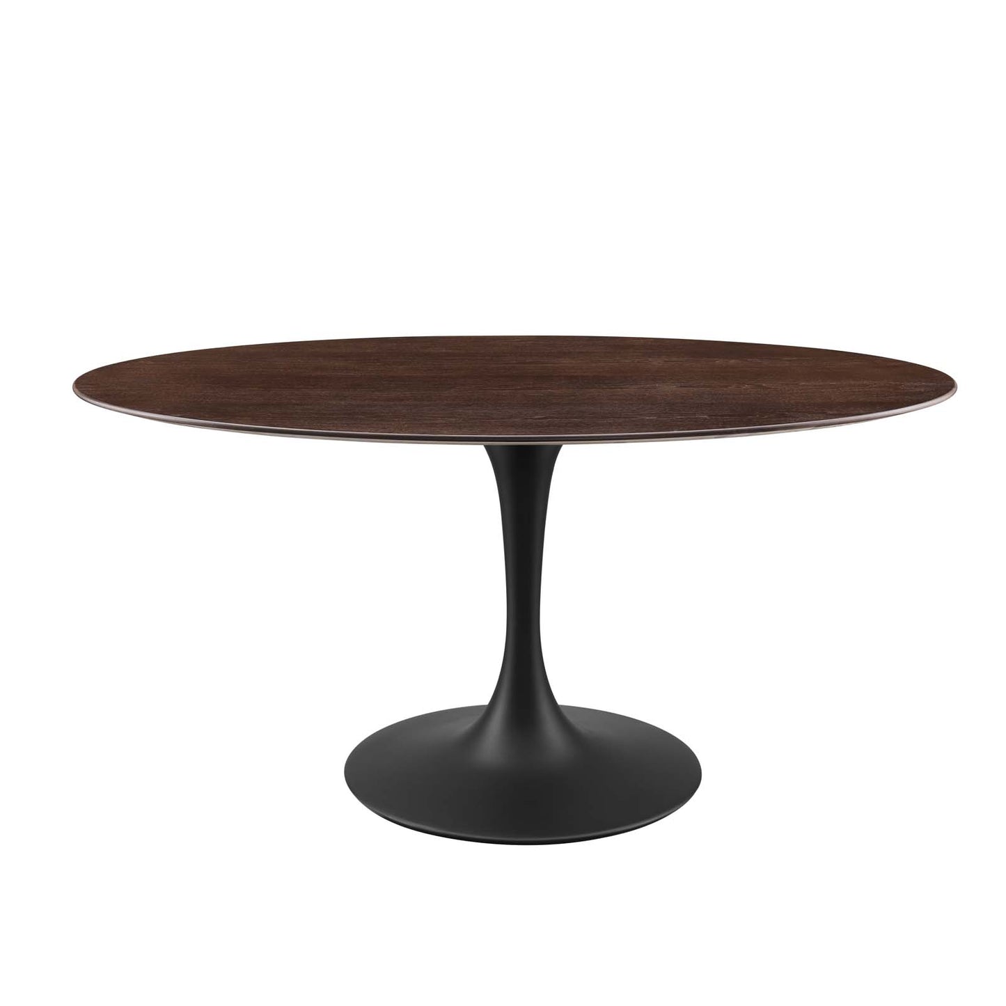 Lippa 60" Wood Oval Dining Table, Wood, Black Dark Brown, 20678