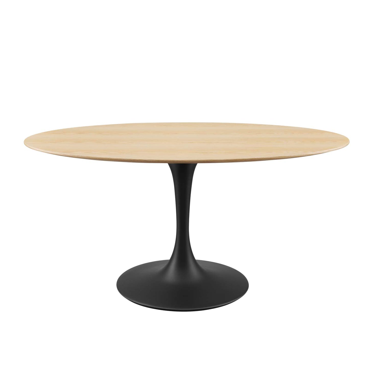 Lippa 60" Wood Oval Dining Table, Wood, Balck Brown Natural, 20679