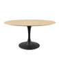 Lippa 60" Wood Oval Dining Table, Wood, Balck Brown Natural, 20679