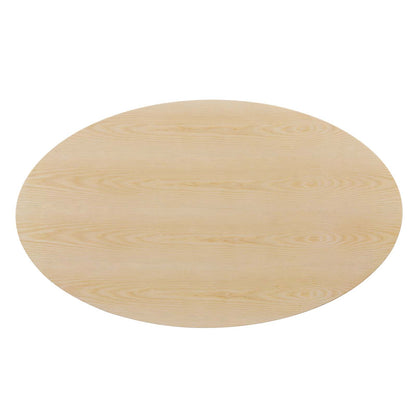 Lippa 60" Wood Oval Dining Table, Wood, Balck Brown Natural, 20679