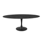 Lippa 78" Oval Artificial Marble Dining Table, Artificial Marble, Metal Steel, Black, 20682