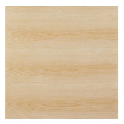 Lippa 28" Square Wood Bar Table, Wood, Metal Steel, Balck Brown Natural, 20686