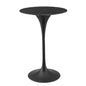 Lippa 28" Artificial Marble Bar Table, Artificial Marble, Metal Steel, Black, 20687