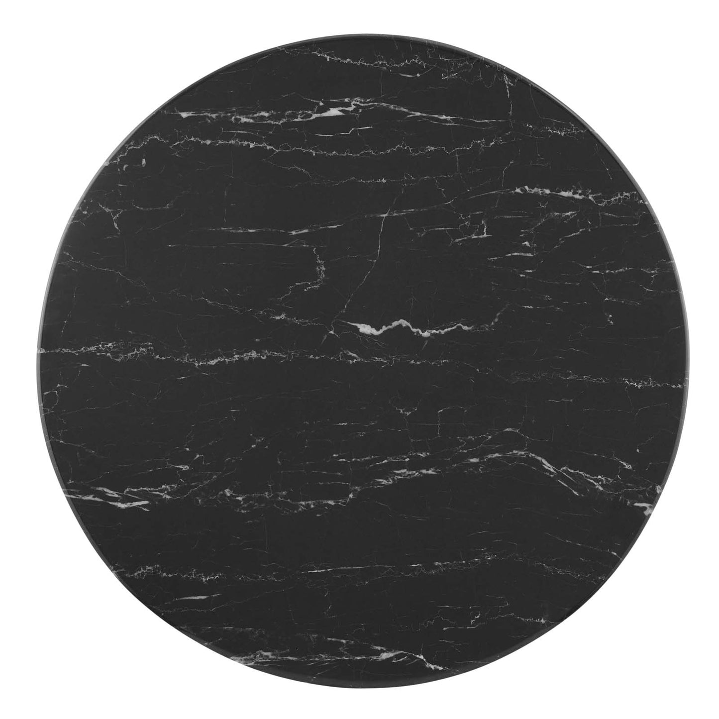Lippa 28" Artificial Marble Bar Table, Artificial Marble, Metal Steel, Black, 20687