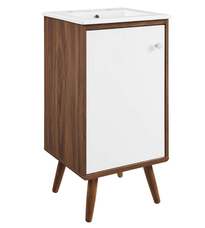 Transmit 18" Bathroom Vanity, Wood, Brown Walnut White, 20689