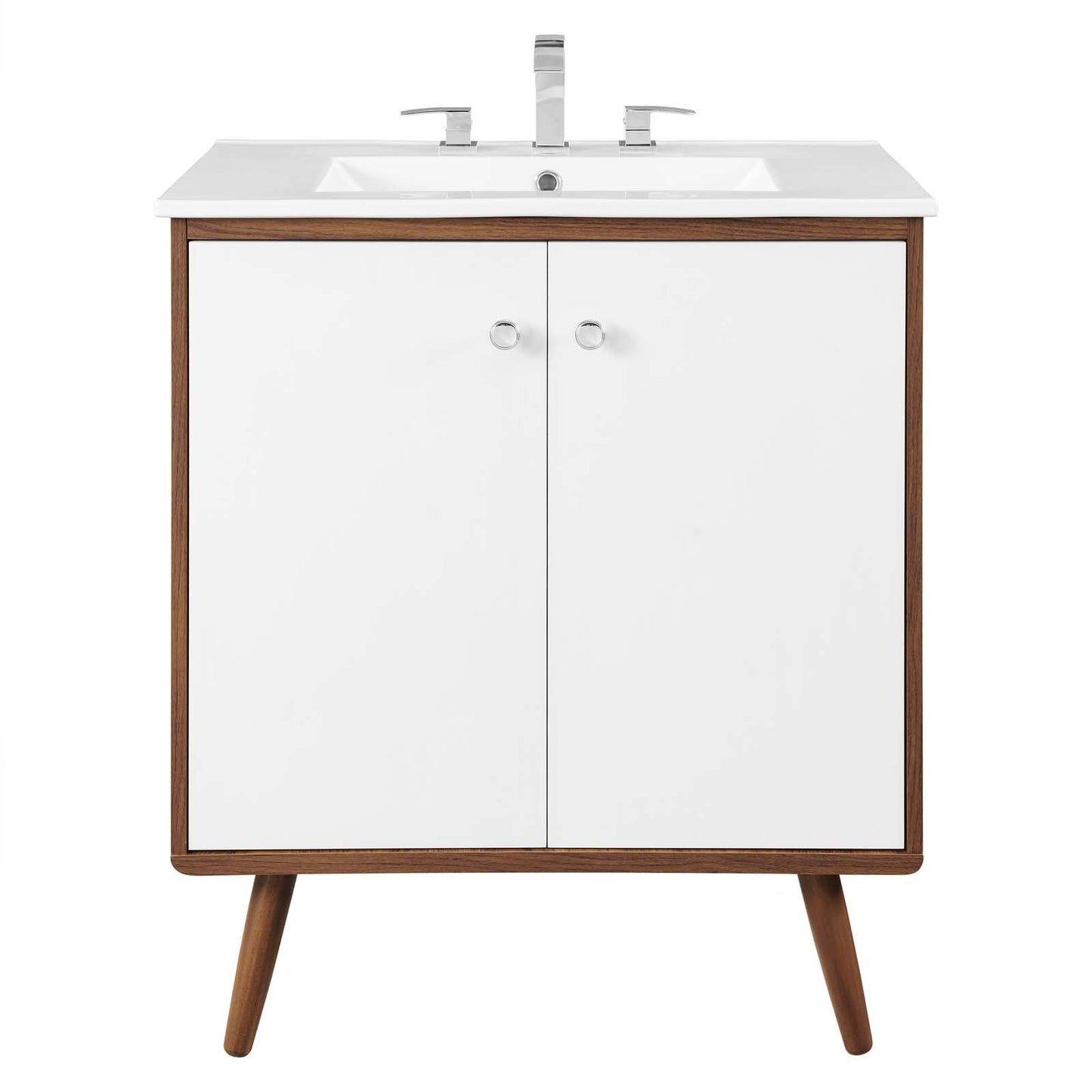 Transmit 30" Bathroom Vanity, Wood, Brown Walnut White, 20691