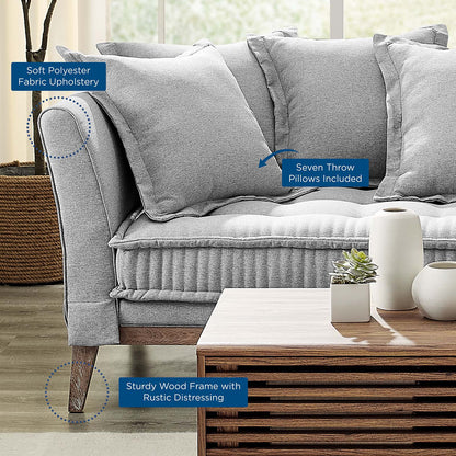 Rowan Fabric Sofa, Fabric, Light Grey Gray, 23151