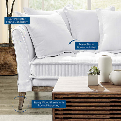 Rowan Fabric Sofa, Fabric, White, 23152