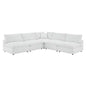 Commix Down Filled Overstuffed Vegan Leather 5-Piece Sectional Sofa, Faux Vegan Leather, White, 20714