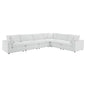 Commix Down Filled Overstuffed Vegan Leather 6-Piece Sectional Sofa, Faux Vegan Leather, White, 20720