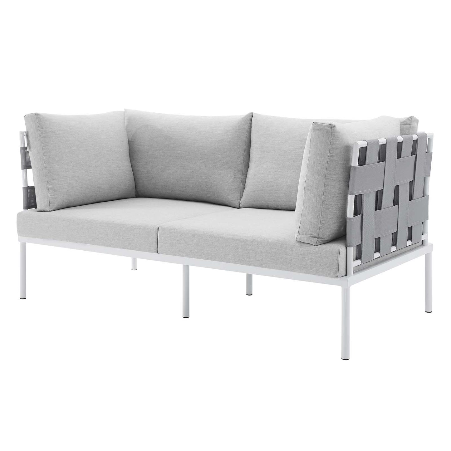 Harmony 5-Piece Sunbrella® Outdoor Patio Aluminum Furniture Set, Aluminum, Metal, Steel, Grey Gray, 20729