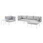 Harmony 6-Piece Sunbrella® Outdoor Patio Aluminum Seating Set, Aluminum, Metal, Steel, Grey Gray, 20745
