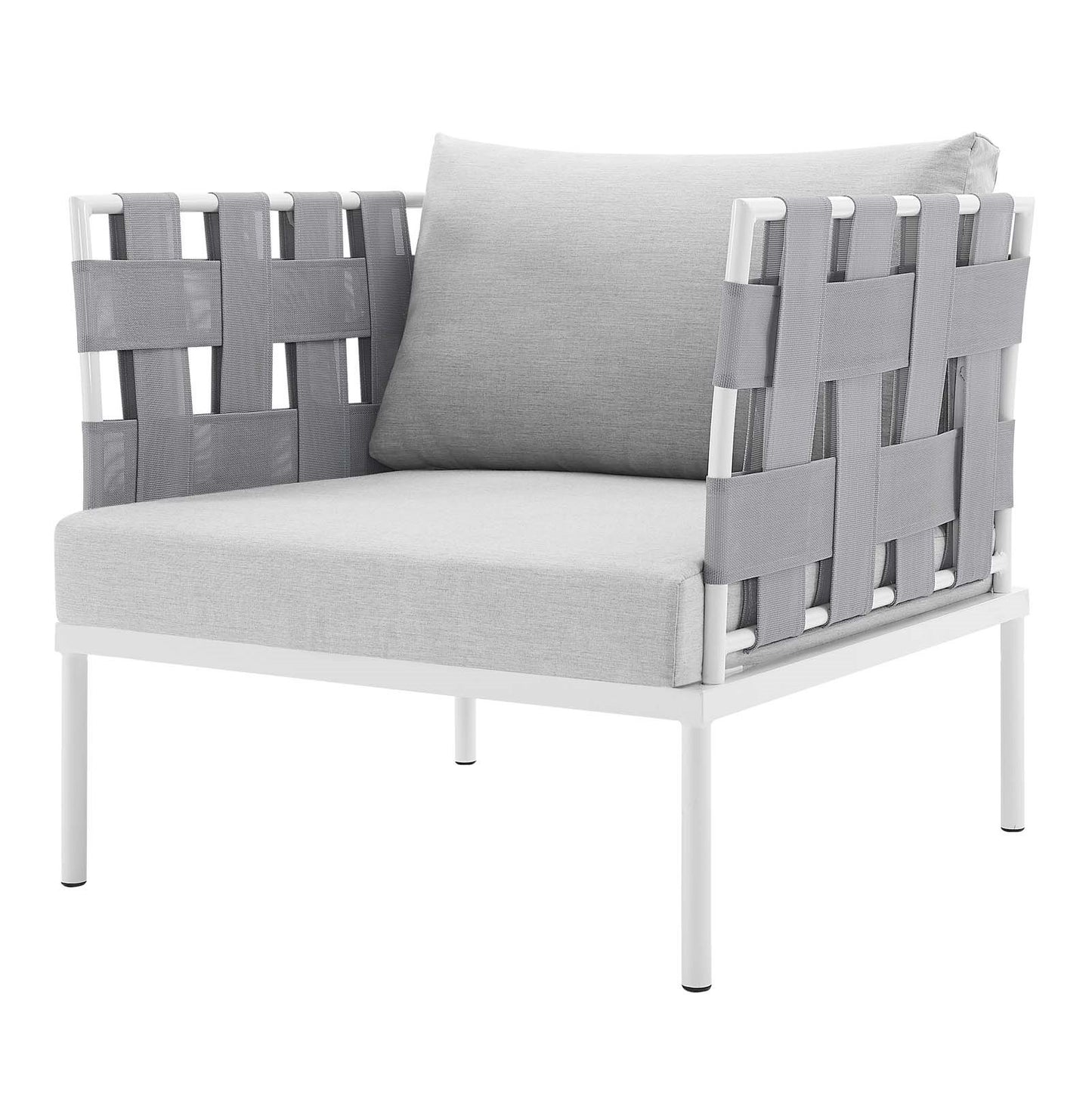 Harmony 7-Piece Sunbrella® Outdoor Patio Aluminum Sectional Sofa Set, Aluminum, Metal, Steel, Grey Gray, 20753