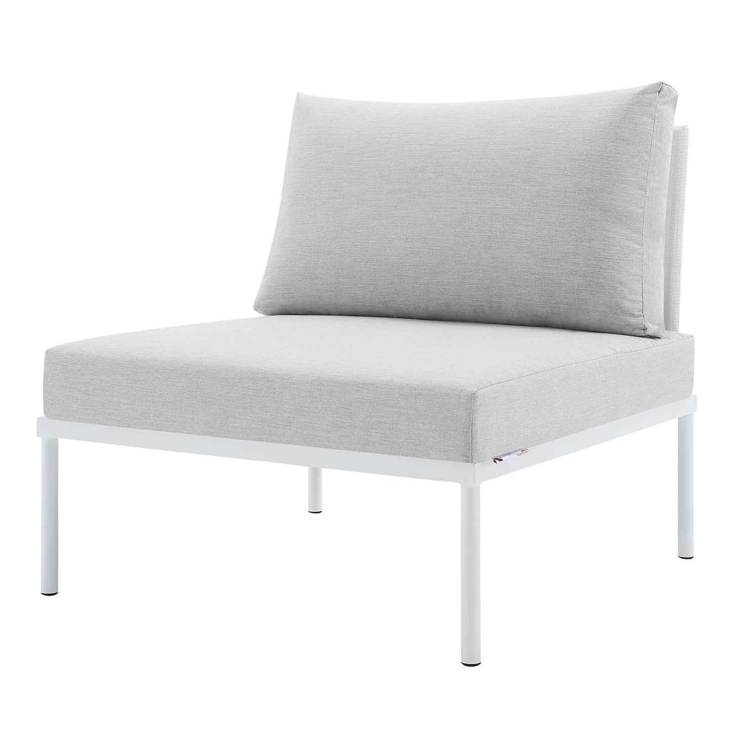 Harmony 8-Piece Sunbrella® Outdoor Patio Aluminum Sectional Sofa Set, Aluminum, Metal, Steel, White Grey Gray, 20759