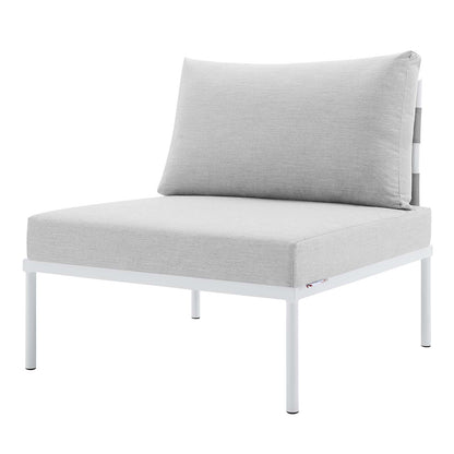 Harmony 8-Piece Sunbrella® Outdoor Patio Aluminum Sectional Sofa Set, Aluminum, Metal, Steel, Grey Gray, 20769