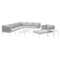 Harmony 10-Piece Sunbrella® Outdoor Patio Aluminum Sectional Sofa Set, Aluminum, Metal, Steel, Grey Gray, 20785