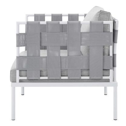 Harmony 10-Piece Sunbrella® Outdoor Patio Aluminum Sectional Sofa Set, Aluminum, Metal, Steel, Grey Gray, 20785