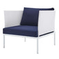 Harmony Sunbrella® Outdoor Patio Aluminum Armchair, Aluminum, Metal, Steel, White Blue Navy, 20790