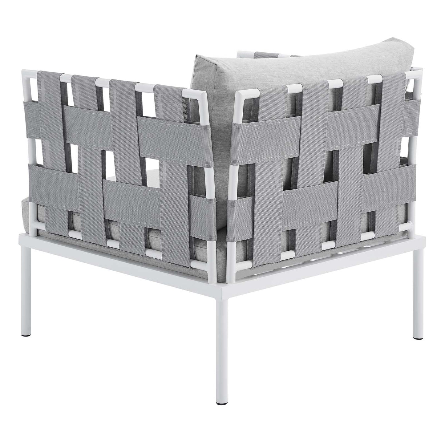 Harmony Sunbrella® Outdoor Patio Aluminum Armchair, Aluminum, Metal, Steel, Grey Gray, 20791