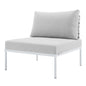 Harmony Sunbrella® Basket Weave Outdoor Patio Aluminum Armless Chair, Aluminum, Metal, Steel, Grey Gray, 20793